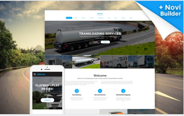 Bootstrap template Intersco - Logistic & Transportation Website Template