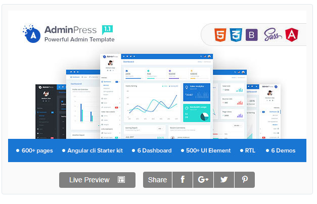 Bootstrap theme Admin Press - The Ultimate & Powerful Bootstrap 4 Admin Template