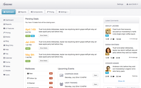 Bootstrap theme Awesome Admin
