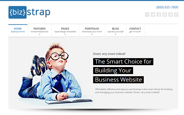 Bootstrap template  bizStrap - 6 in 1 Business + Admin