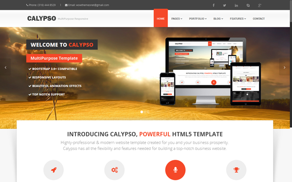Bootstrap template  Calypso - MultiPurpose Theme