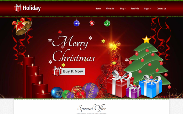 Bootstrap template Holiday - Cool Holiday Theme