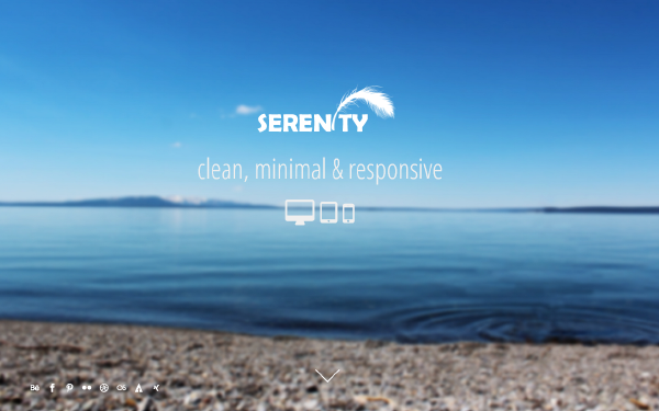 Bootstrap template Serenity Minimal One Page Template
