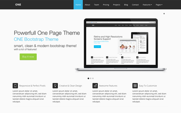 Bootstrap template ONE Bootstrap Theme