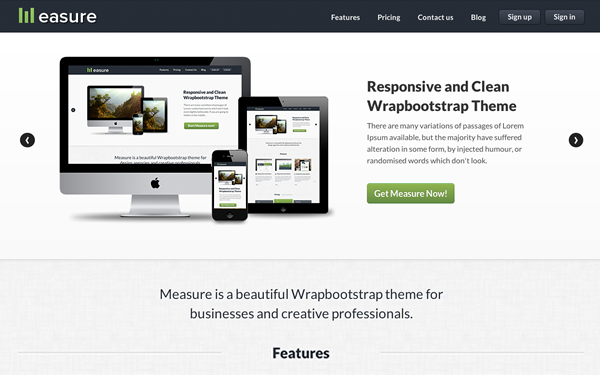 Bootstrap template Measure Responsive - Business Theme
