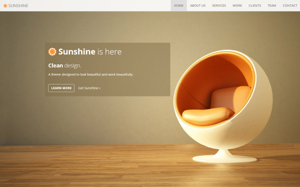 Bootstrap template Sunshine - One Page Responsive Theme