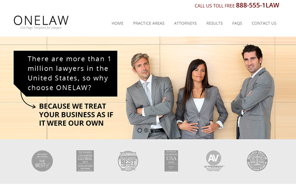 Bootstrap template ONELAW - Onepage Template for Lawyers