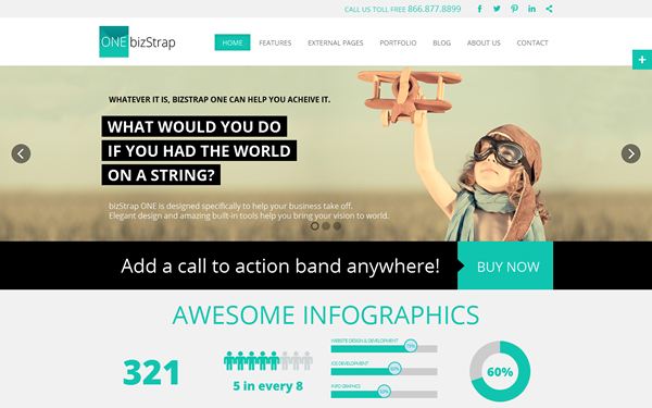 Bootstrap theme ONE - Onepage Business & Infographics