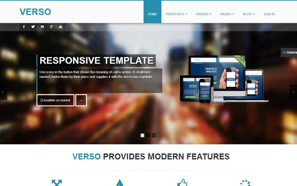 Bootstrap template VERSO - Modern & Multifunctional