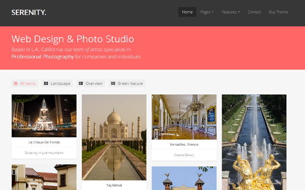 Bootstrap theme Serenity - Responsive HTML Template
