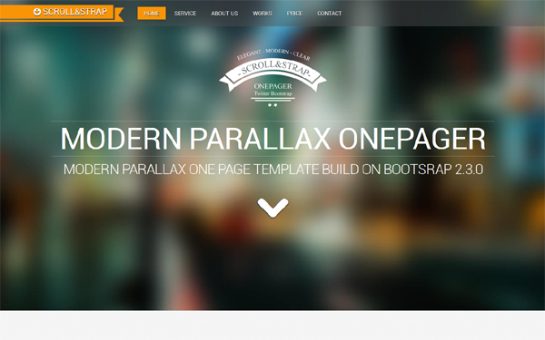 Bootstrap template SCROLL&STRAP - Modern Parallax One-Pager