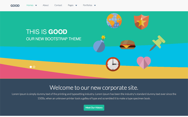 Bootstrap template GOOD - Flat Corporate Theme