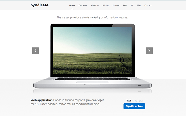 Bootstrap theme Syndicate - Responsive Template