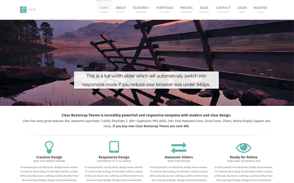 Bootstrap template Clear Bootstrap Theme