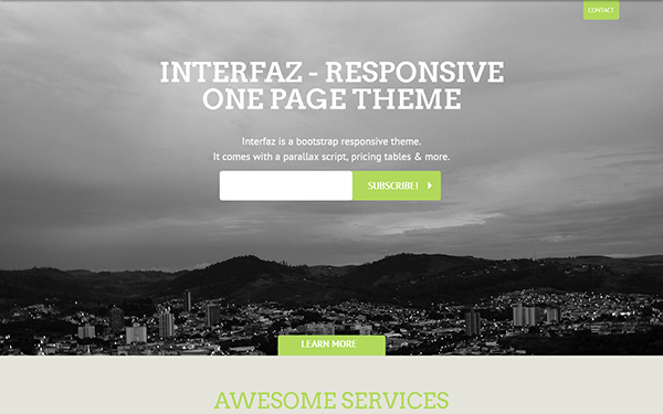 Bootstrap theme Interfaz - Responsive One Page Theme
