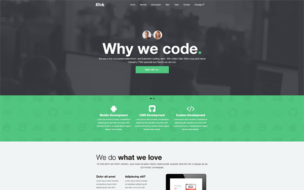 Bootstrap template SLICK - One Page Theme