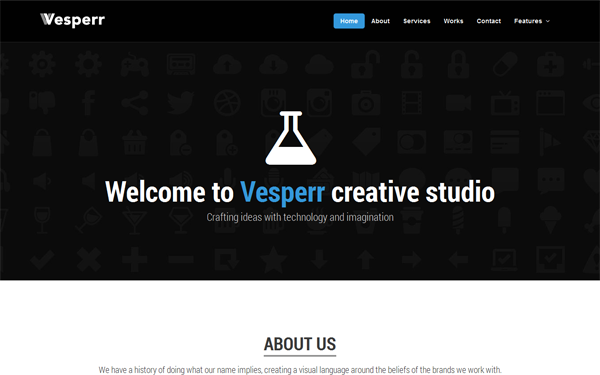 Bootstrap theme Vesperr - One Page Parallax Template