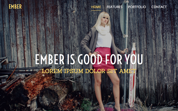 Bootstrap template Ember - One Page Responsive Template