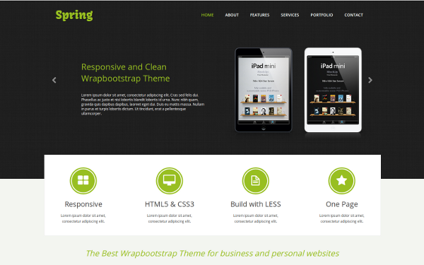 Bootstrap template Spring - One Page Responsive Template