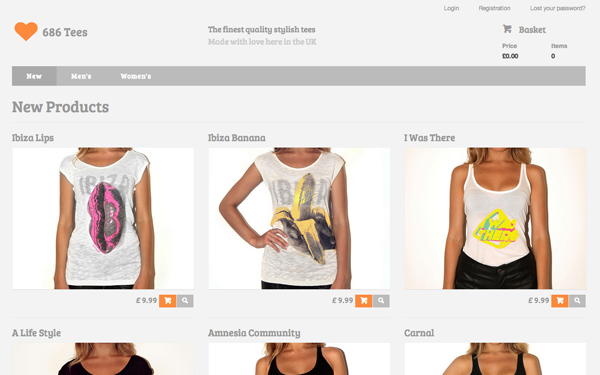 Bootstrap template 686Tees Online Store Template