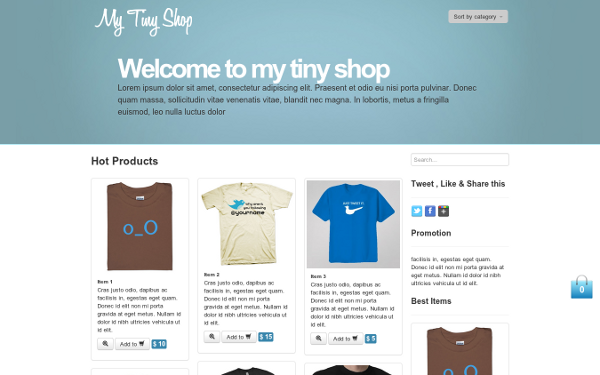 Bootstrap template My Tiny Shop - E-Commerce Theme