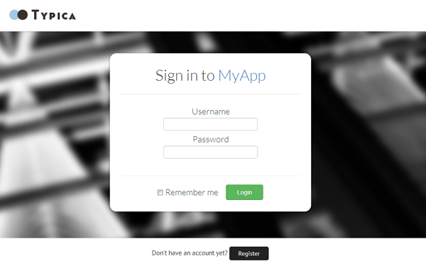 Bootstrap template Typica Login