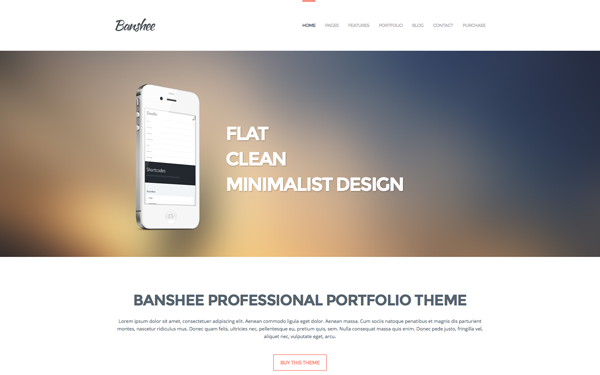 Bootstrap template Banshee: Professional Portfolio Theme WP