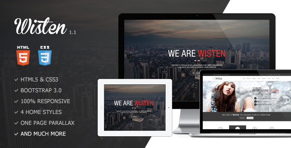 Bootstrap template  Wisten - One Page Parallax Theme