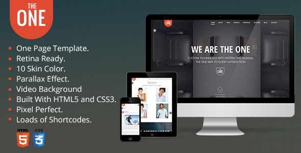 Bootstrap template  Theone - Responsive One Page Parallax Template