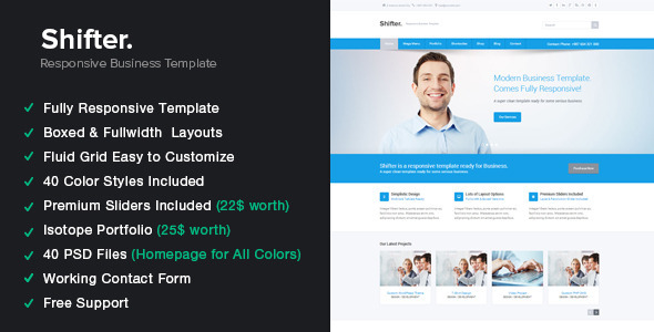 Bootstrap template Shifter - Responsive HTML5 Template