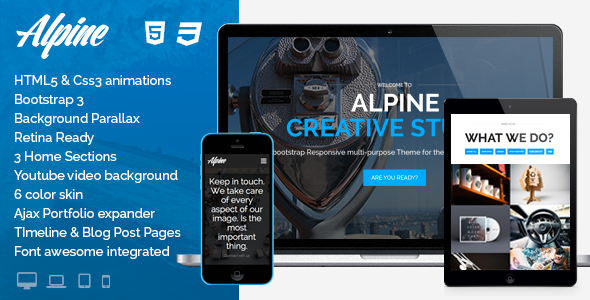 Bootstrap template Alpine - Responsive One Page Parallax Template