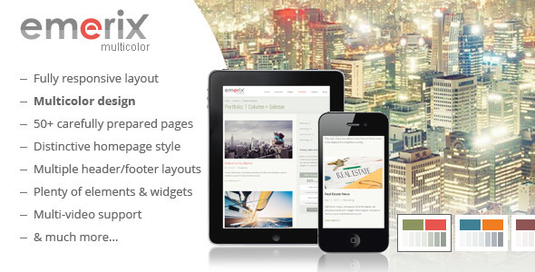 Bootstrap template  Emerix - Responsive HTML5 Template