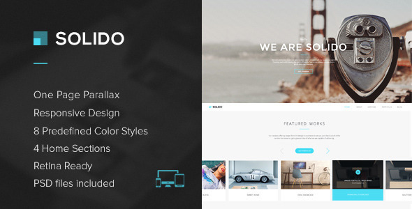 Bootstrap template Solido - Responsive One Page Parallax Template