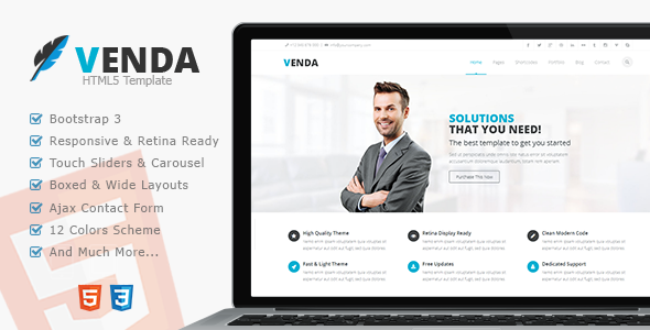 Bootstrap theme Venda - Premium Multipurpose Responsive Template