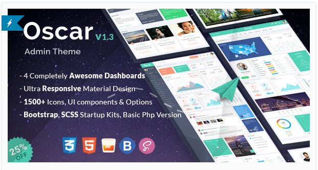 Bootstrap template Oscar - Bootstrap 4 Admin Dashboard Template + UI Framework