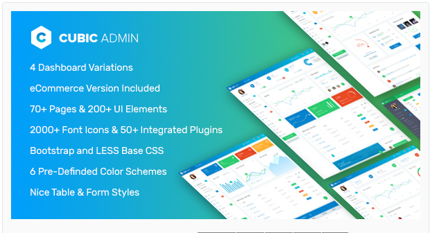 Bootstrap template Cubic Admin - Dashboard + UI Kit Framework with Frontend Templates