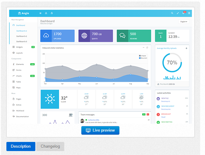 Bootstrap template Angle - Responsive Bootstrap Admin Template