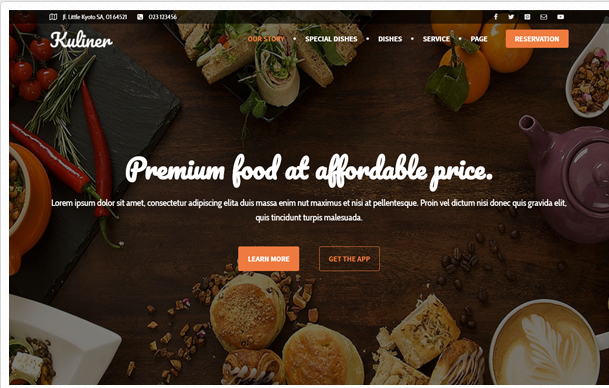 Bootstrap template Kuliner - Restaurant Landing Page