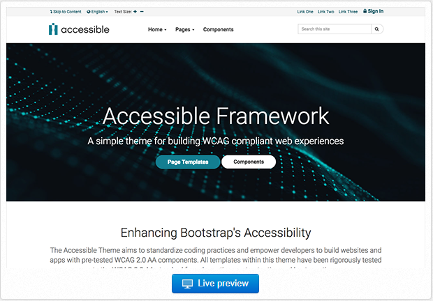 Bootstrap template Accessible - WCAG/508 Framework