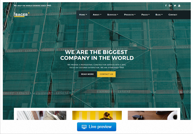 Bootstrap theme The Bager - Construction & Building