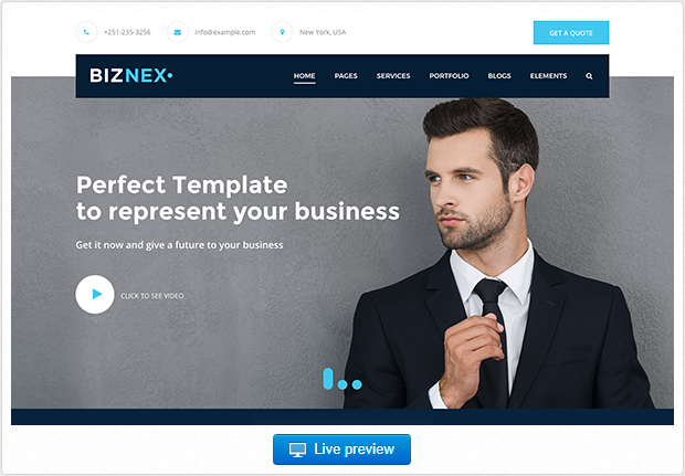 Bootstrap template BIZNEX - Multipurpose Business Theme