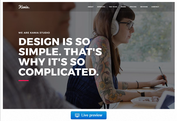 Bootstrap template Kania - Multi-Purpose One Page Theme