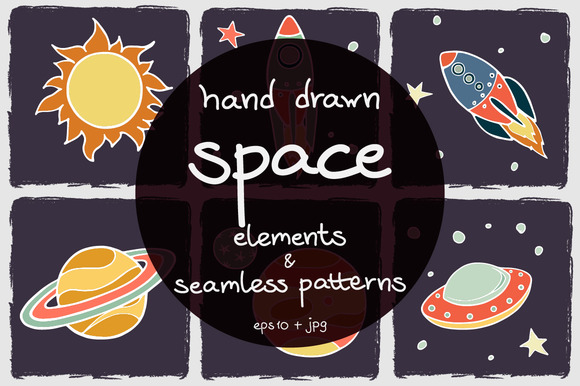 Bootstrap template Cartoon Space Elements
