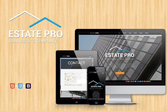 Bootstrap template Estate - one page real estate theme