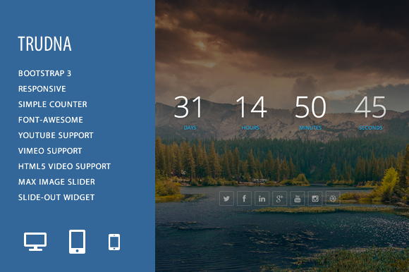 Bootstrap template TruDNA - Coming Soon Page