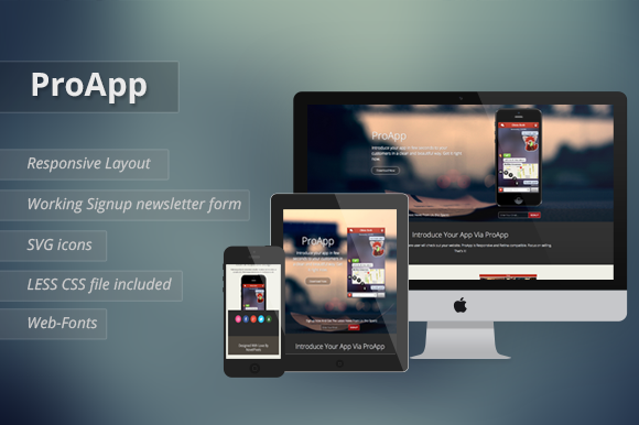 Bootstrap theme ProApp - Responsive Landing Page