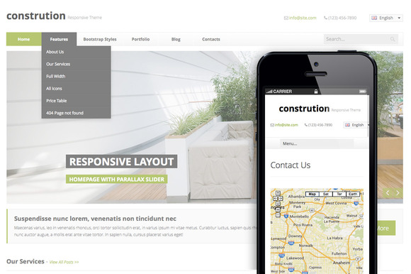 Bootstrap template Construction - clean HTML5 theme