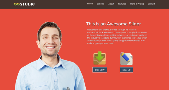 Bootstrap template Studio - One page HTML5 Template