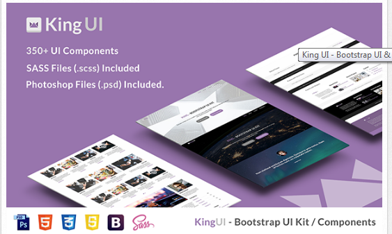 Bootstrap template King UI - Bootstrap UI & Components Kit