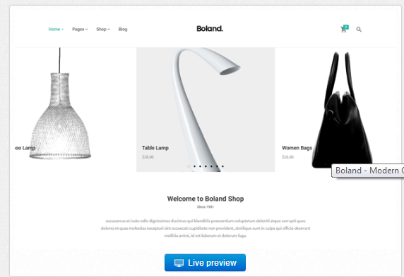 Bootstrap template Boland - Modern Online Shop Template